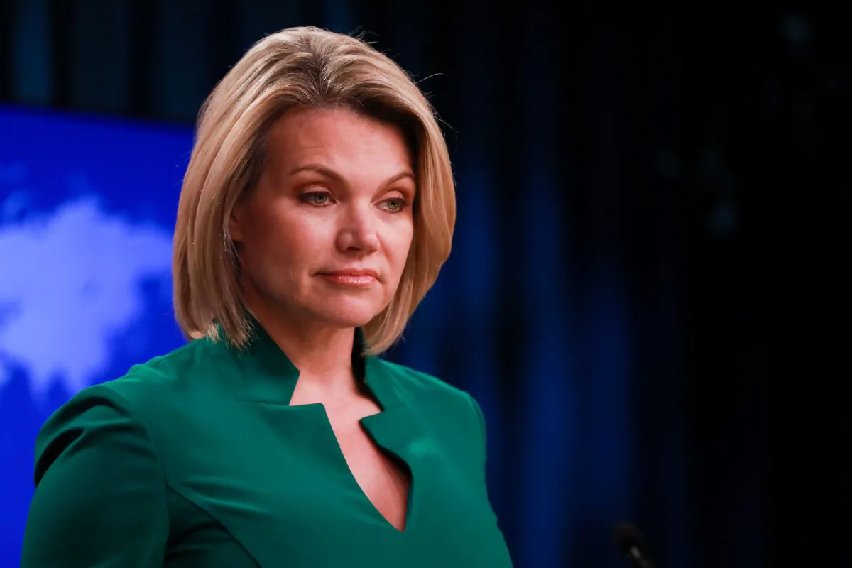 Acting Under Secretary of State for Public Diplomacy and Public Affairs and State Department spokesperson Heather Nauert holds a press briefing at the Department of State in Washington on July 31, 2018. (Samira Bouaou/The Epoch Times)