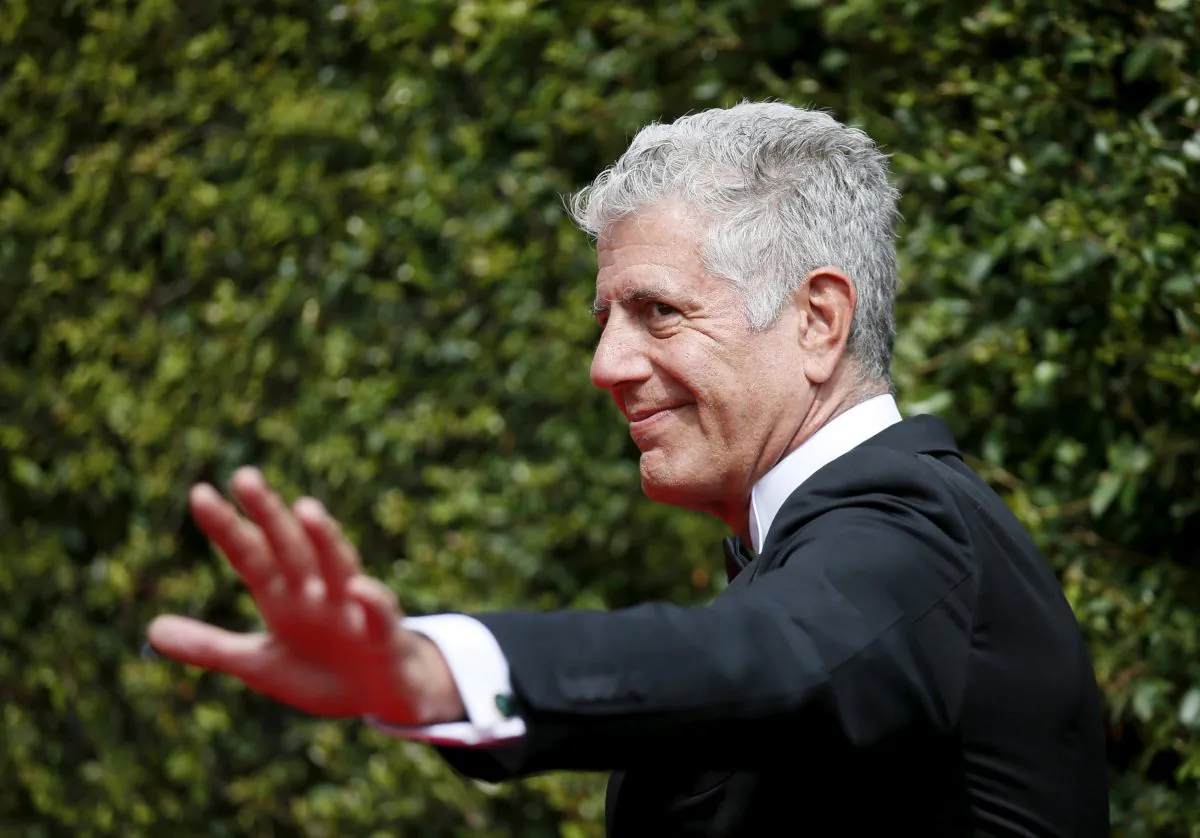 Chef Anthony Bourdain poses at the 2015 Creative Arts Emmy Awards in Los Angeles, California, on Sept. 12, 2015. (Danny Moloshok/Reuters)