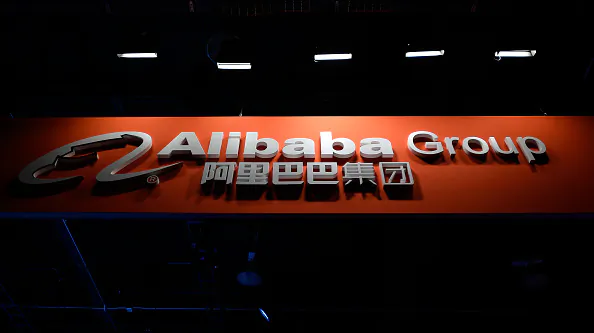 An Alibaba Group sign at the Consumer Electronics Show 2017 in Las Vegas on Jan. 5, 2017. (David Becker/Getty Images)