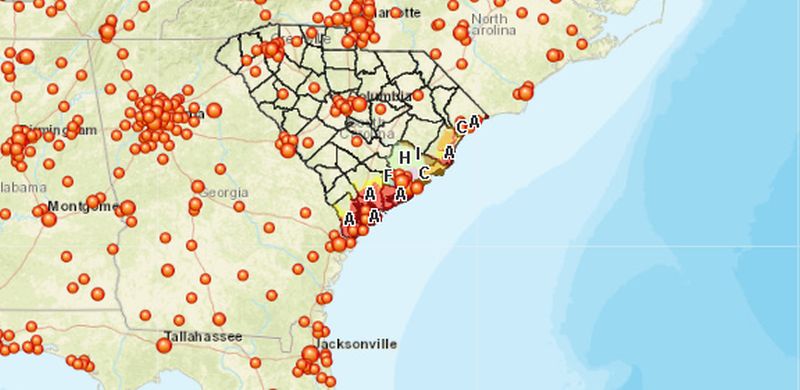 evacuation zone s carolina