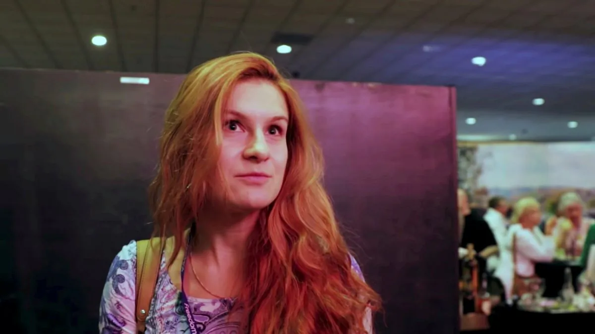 Accused Russian agent Maria Butina speaks to camera at 2015 FreedomFest conference in Las Vegas, Nevada, on July 11, 2015. (FreedomFest/Reuters)