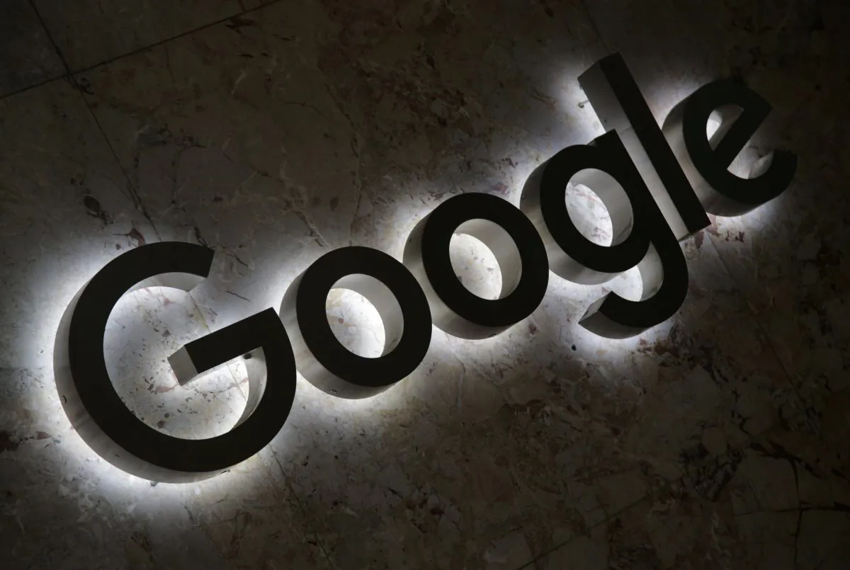 A Google logo is displayed at the entrance to the internet based company's offices in Toronto, Ontario, Canada, on Sept. 9, 2018. (Reuters/Chris Helgren)