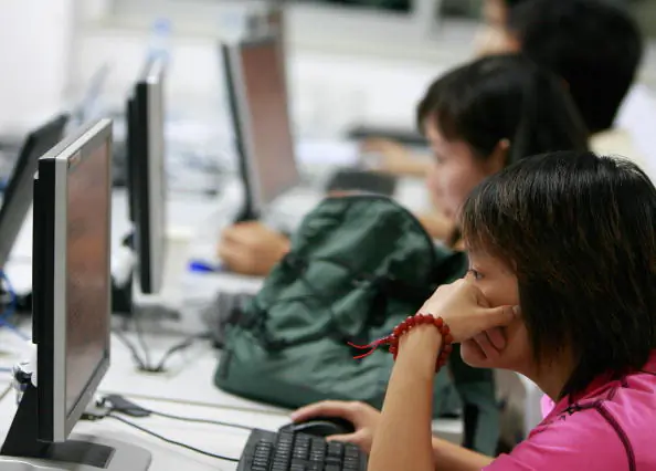 Chinese people surfing the internet in Beijing on Sept. 22, 2007. (Teh Eng Koon/AFP/Getty Images) 