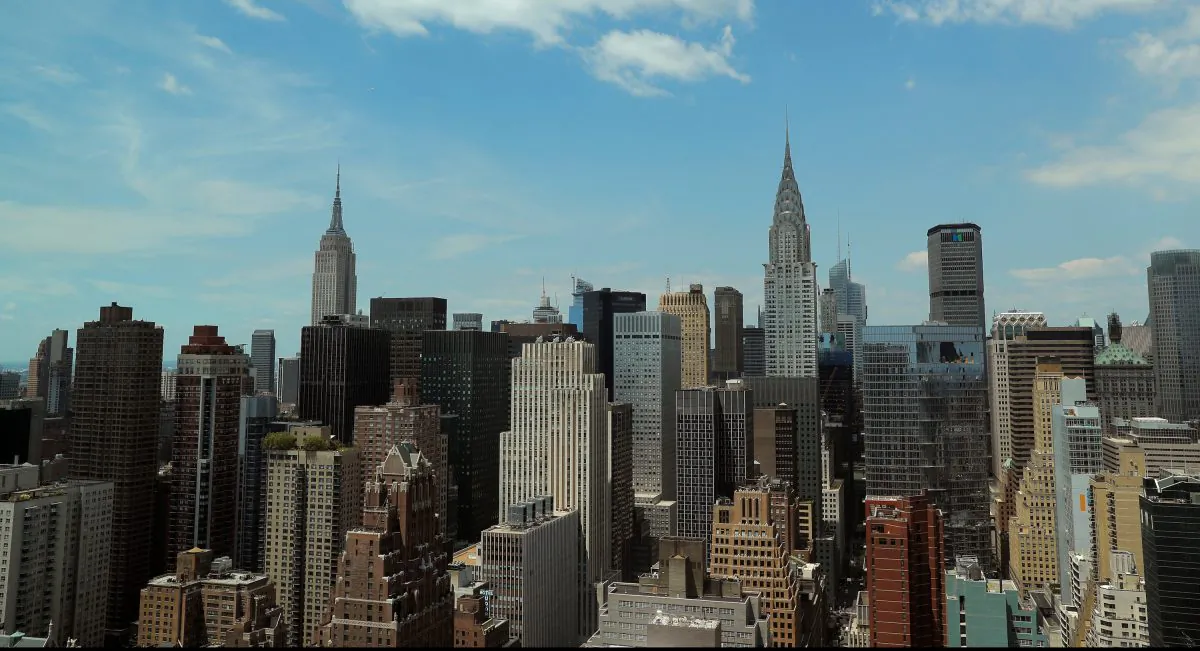 The skyline of midtown Manhattan in New York City is seen from the United Nations headquarters in New York City, July 20, 2018. (Reuters/Brendan McDermid)