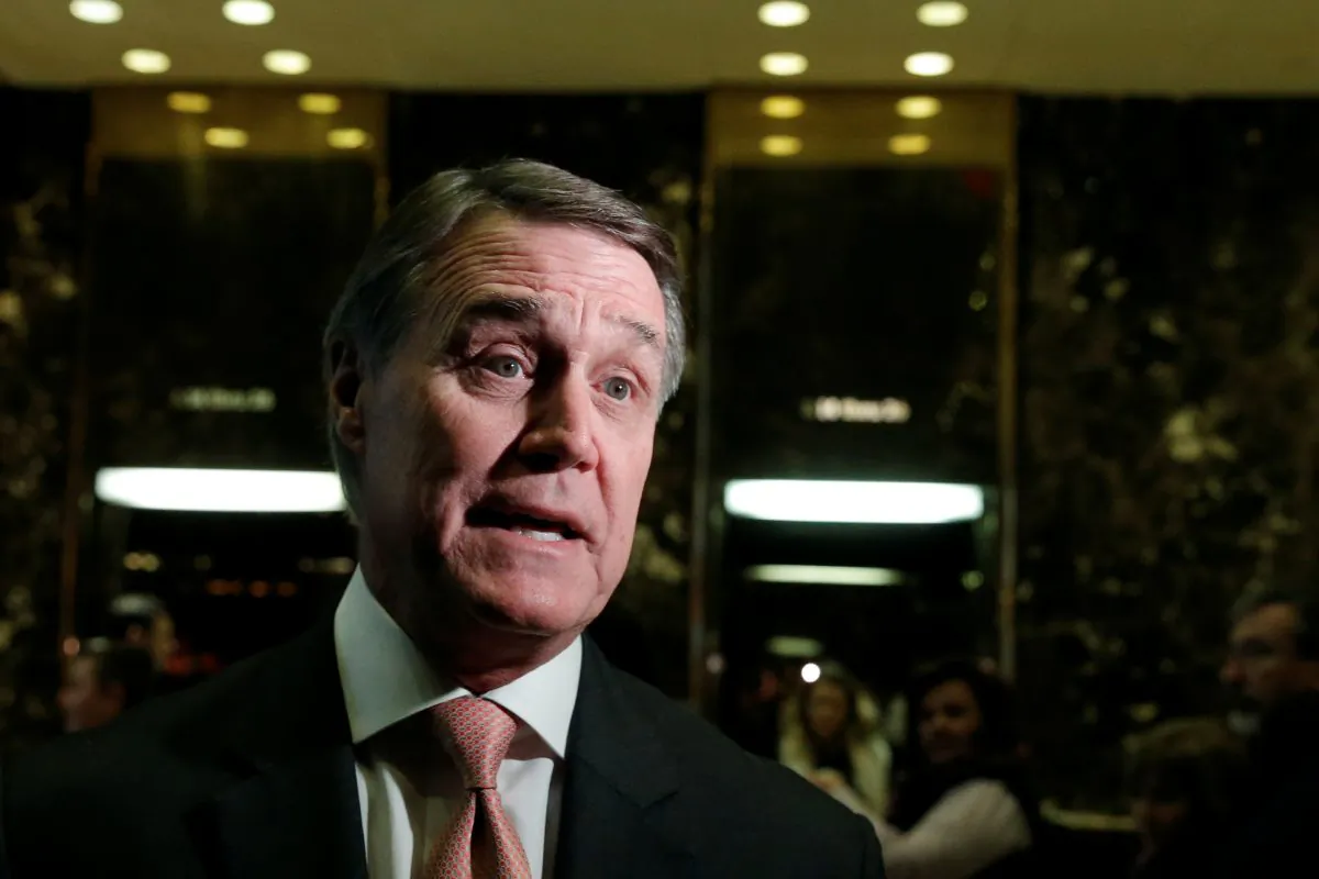 U.S. Senator David Perdue (R-Ga.) speaks to members of the media after meeting with U.S. President-elect Donald Trump at Trump Tower in New York, U.S., December 2, 2016. (Mike Segar/Reuters)