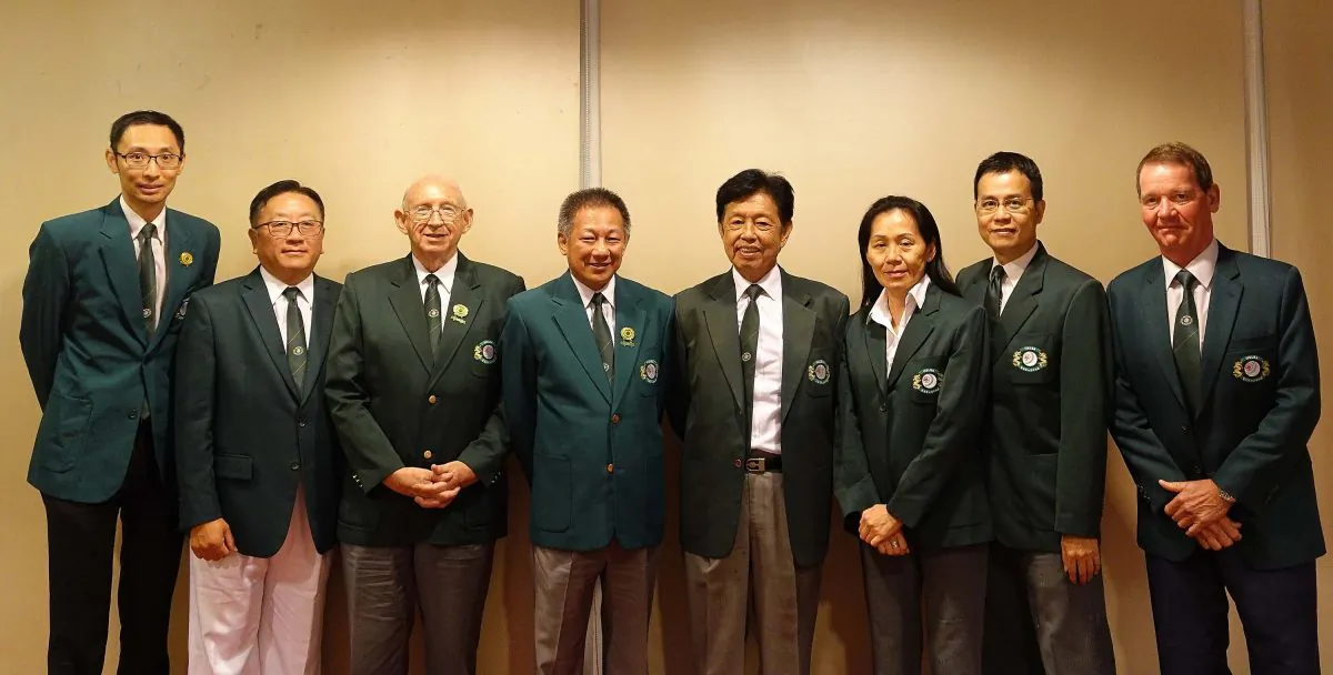 The newly appointed officers of the Hong Kong Lawn Bowls Association for the year of 2018 to 2019. (Stephanie Worth)