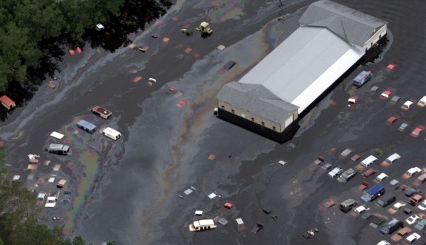 Contaminated water around a salvage yard