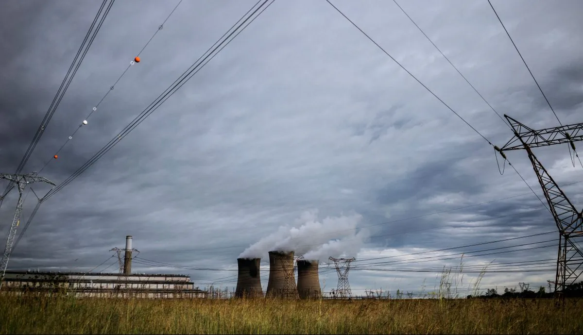 The towers of an Eskom power plant in the Hendrina settlement, South Africa, on Feb. 22, 2018. (Marco Longari/AFP/Getty Images)