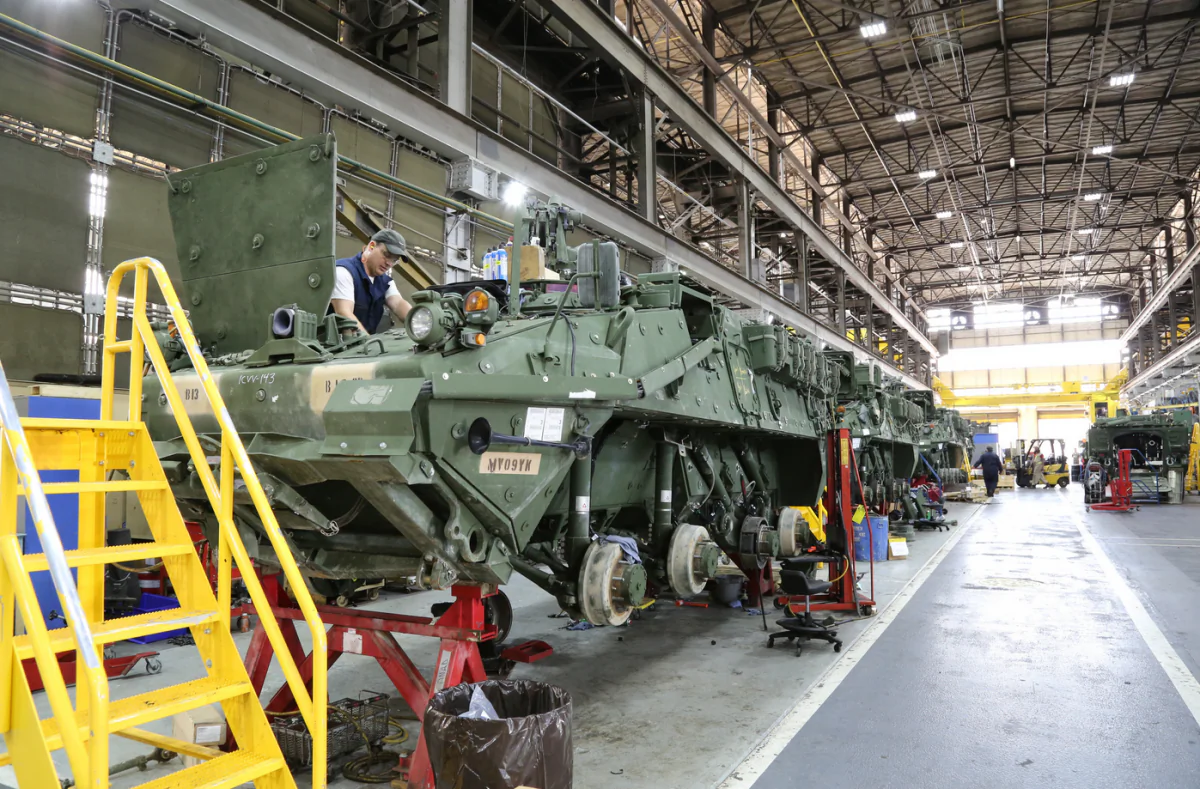 Anniston Army Depot employees test components of Stryker vehicles recently overhauled at the installation. The depot is one of 23 geographically-dispersed facilities that comprise the Army Organic Industrial Base, which manufacture and reset the Army's and joint service equipment. (Photo Credit: U.S. Army photo)