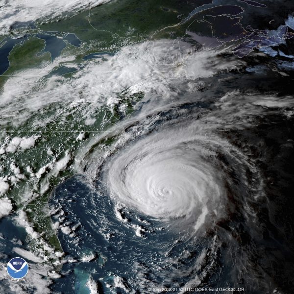 Satellite image of the hurricane
