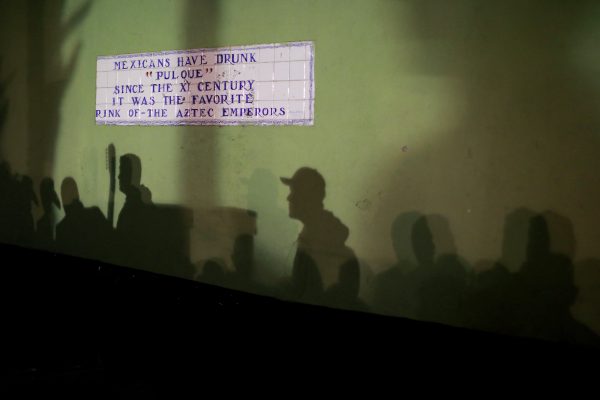 Onlookers near crime scene