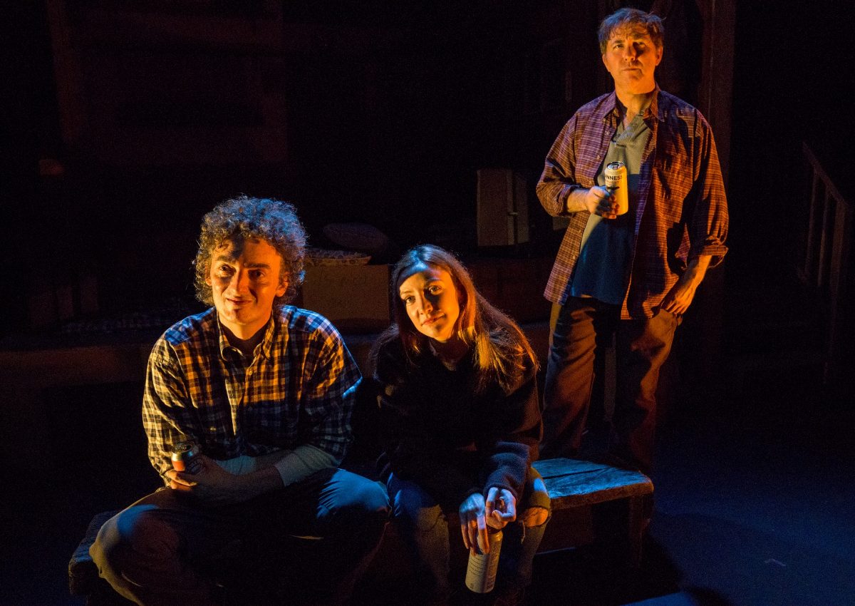 (L–R) John Keating, Sarah Street, and Tim Ruddy as they appear in “The Naturalists.” (Richard Termine)  
