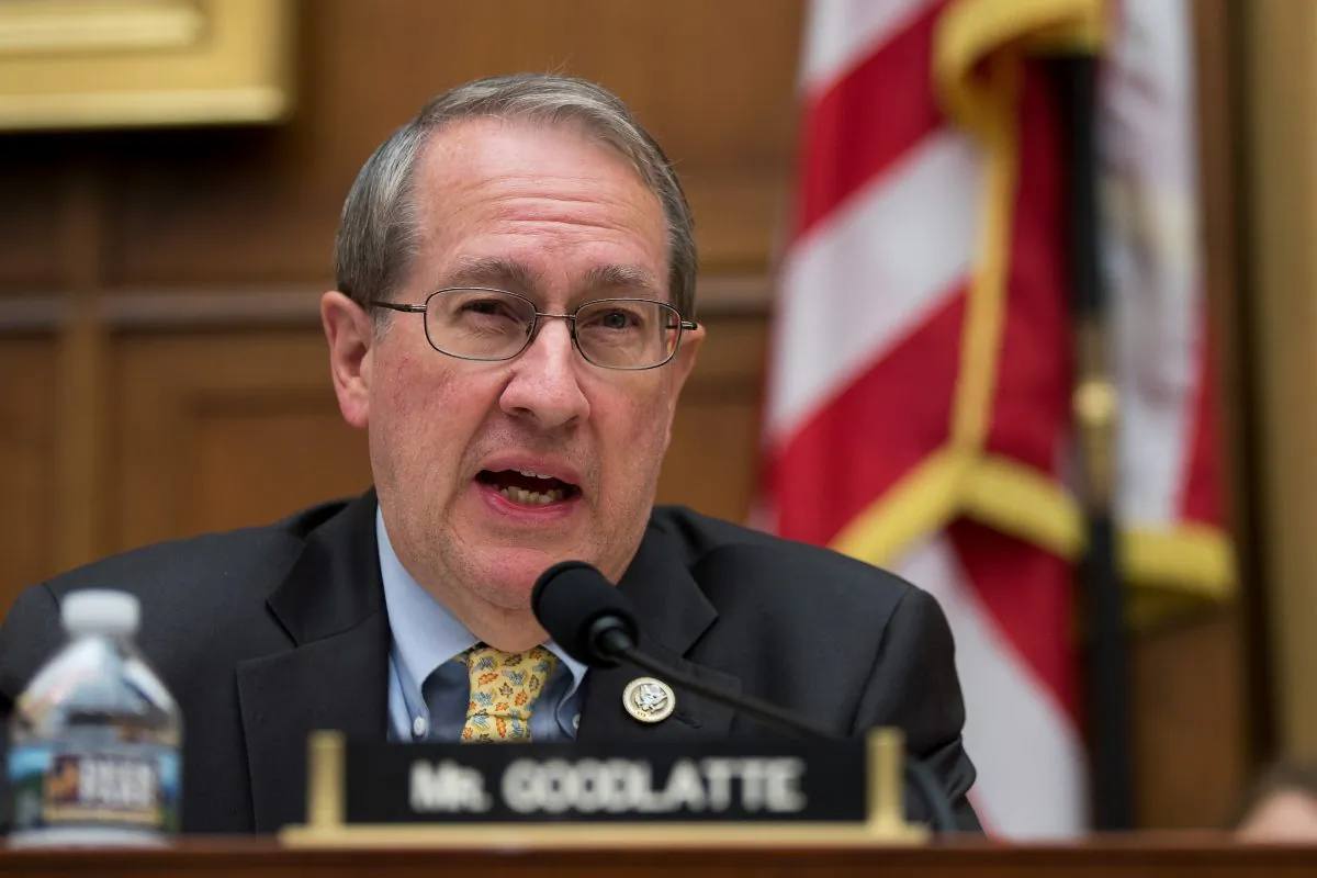 House Judiciary Committee Chairman Rep. Bob Goodlatte (R-Va.) questions witnesses during a House Judiciary Committee hearing concerning the oversight of the U.S. refugee admissions program, on Capitol Hill, in Washington on Oct. 26, 2017. (Drew Angerer/Getty Images)