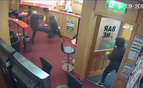 CCTV still of O'Connor tripping robber