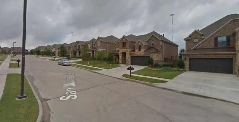 Five people who were being held hostage by a man inside a home near Dallas were rescued, but the armed man is still engaged in the armed standoff. (Google Street View)
