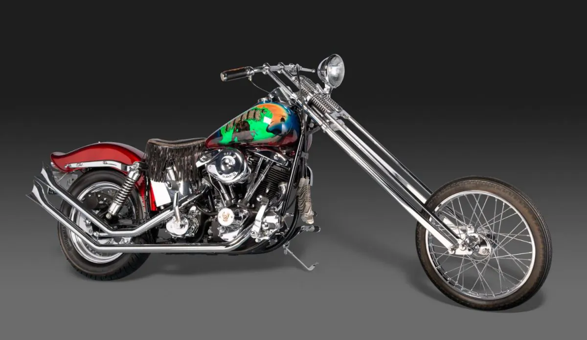 Customized 1994 Harley-Davidson Police Special motorcycle, deposited May 29, 1995 at the Vietnam Veterans Memorial in Washington. (Bruce White)