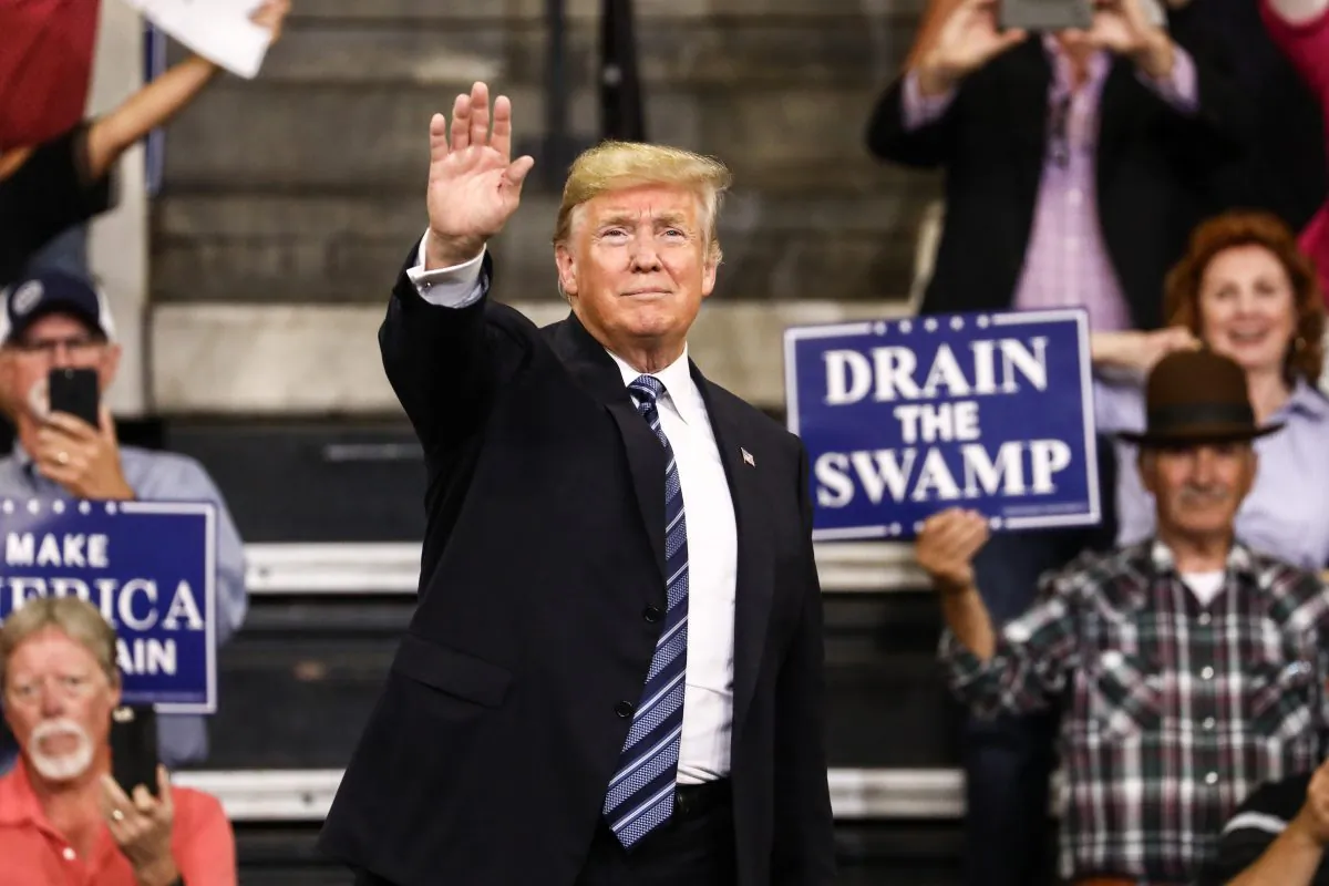 President Donald Trump at his Make America Great Again rally in Billings, Montana, on Sept. 6, 2018. (Charlotte Cuthbertson/The Epoch Times)