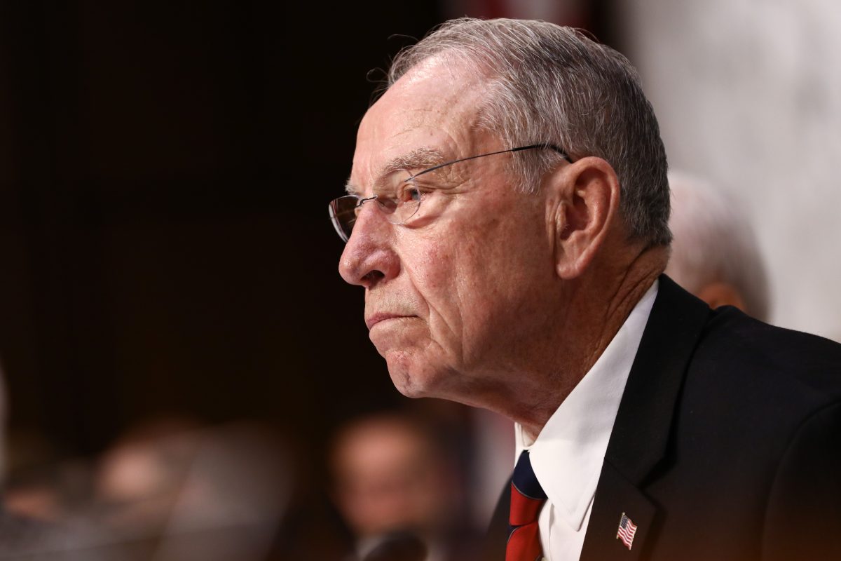 Sen. Chuck Grassley listens to Judge Brett Kavanaugh