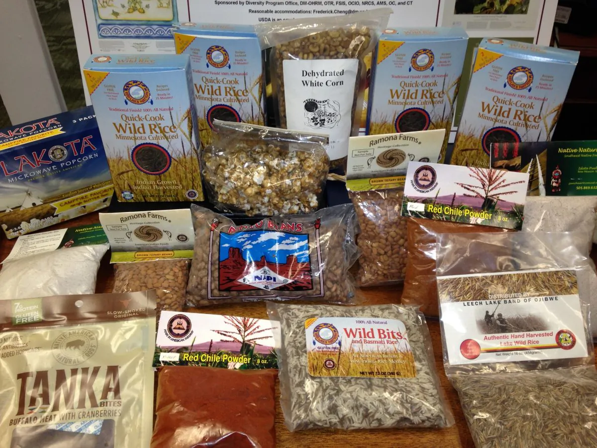 A sampling of foods produced for sale by Native American businesses. (John Lowery / USDA)

