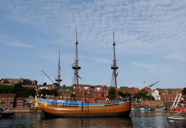 Endeavour replica anchored in Whitb