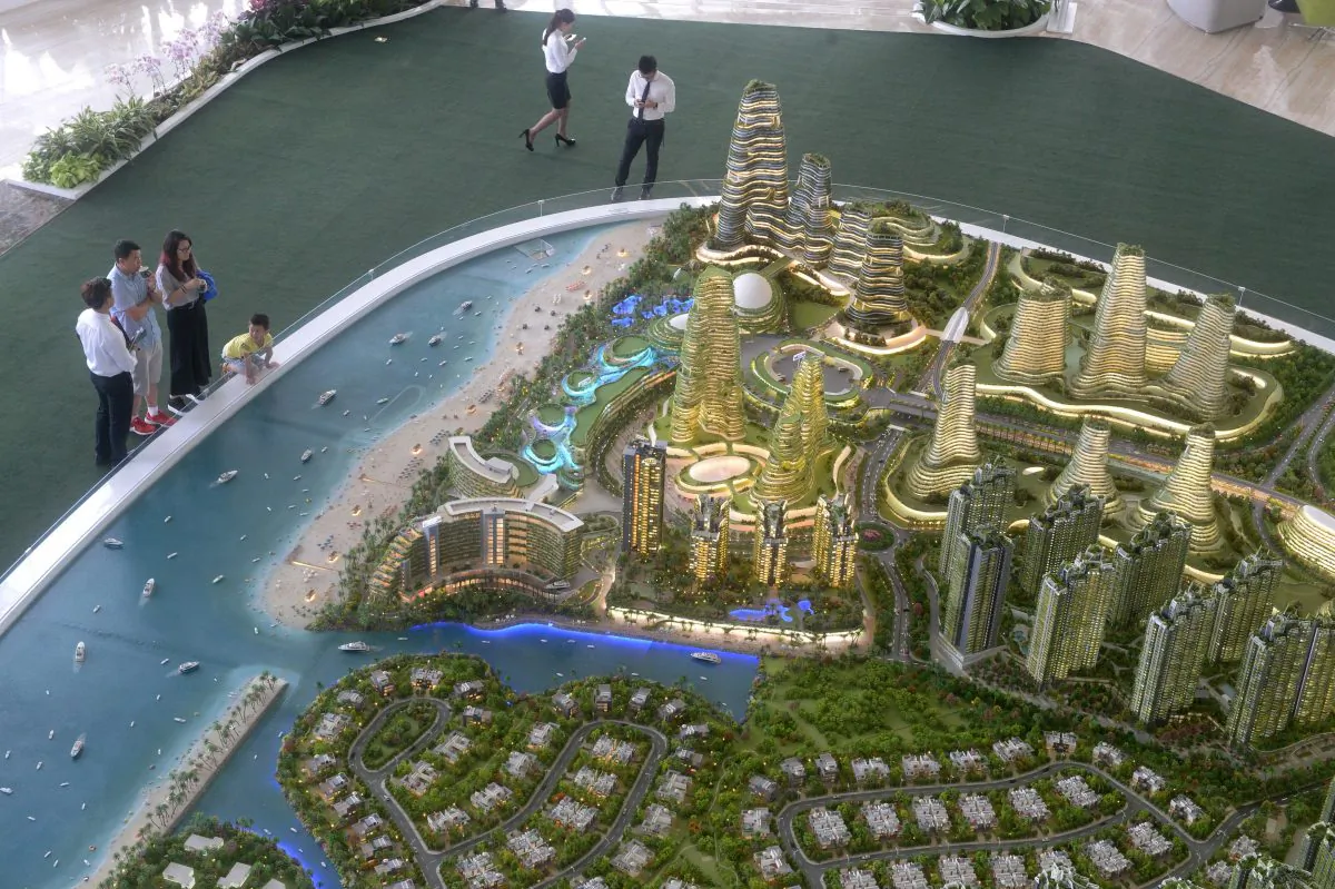 Scale model of development at Forest City in Johor, Malaysian on April 19, 2016. (ROSLAN RAHMAN/AFP/Getty Images)