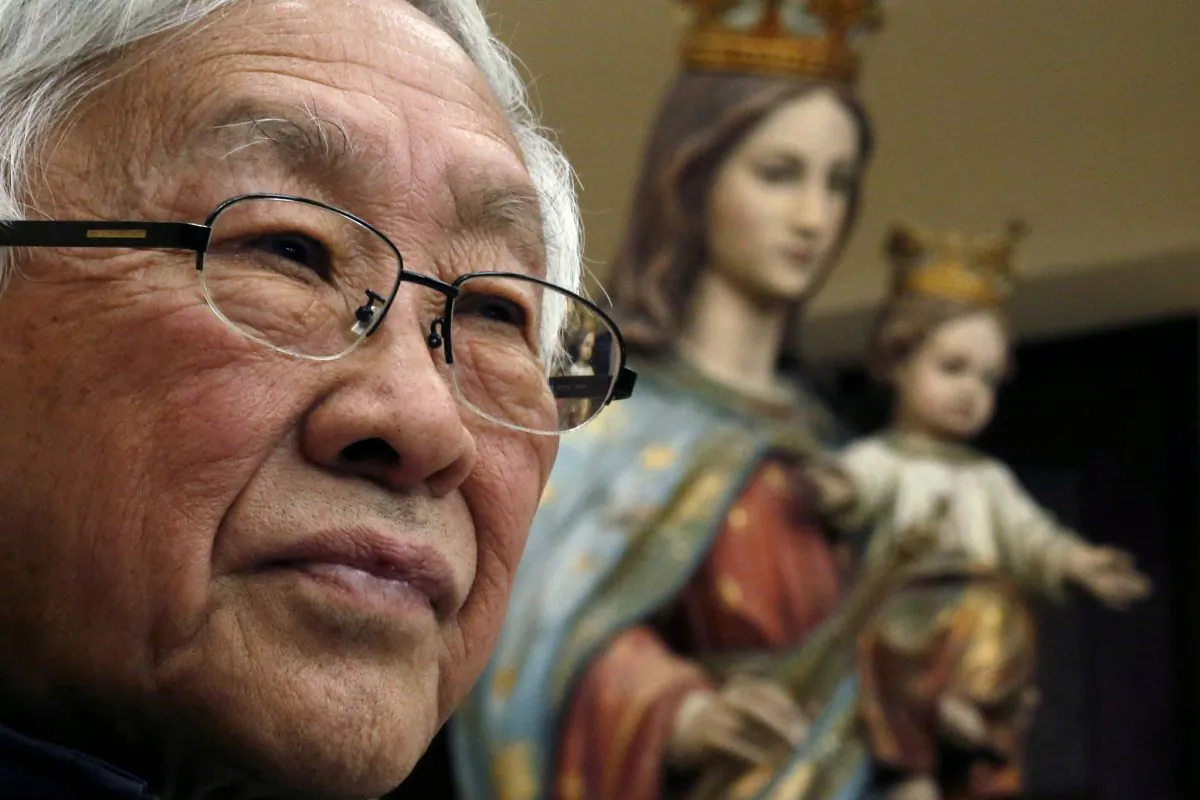 Former head of the Catholic Church in Hong Kong, Cardinal Joseph Zen, 86, attends a news conference in Hong Kong on Feb. 9, 2018. (Bobby Yip/Reuters)