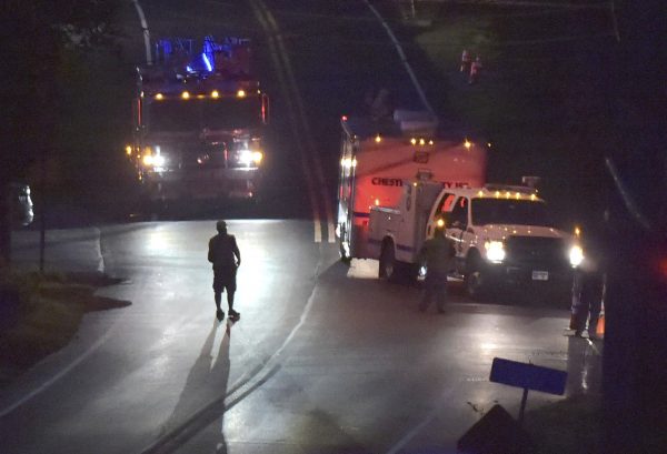 Police at the scene of a deadly shooting