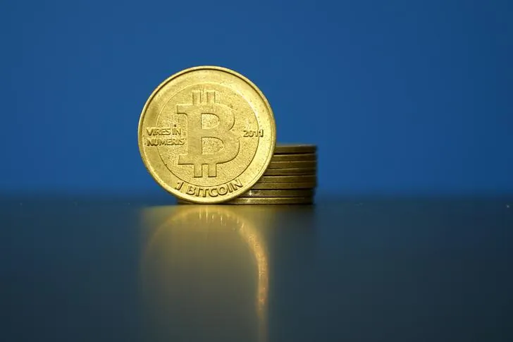 Bitcoin (virtual currency) coins are seen in an illustration picture taken at La Maison du Bitcoin in Paris, France, May 27, 2015. (Benoit Tessier/Reuters)