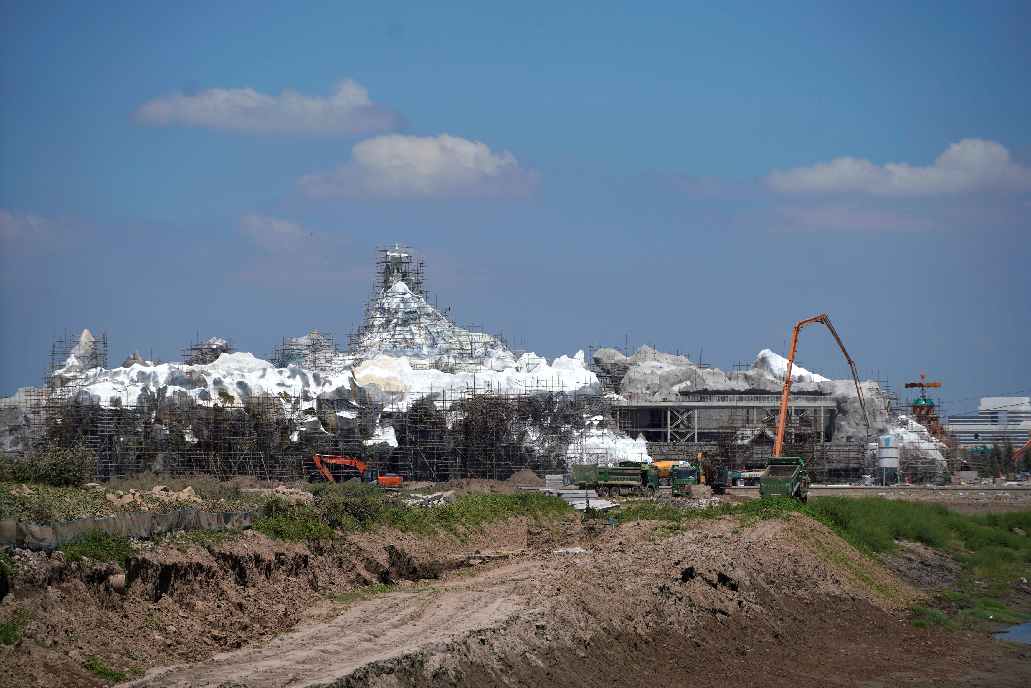 A construction site of Haichang Ocean Park is seen in Shanghai