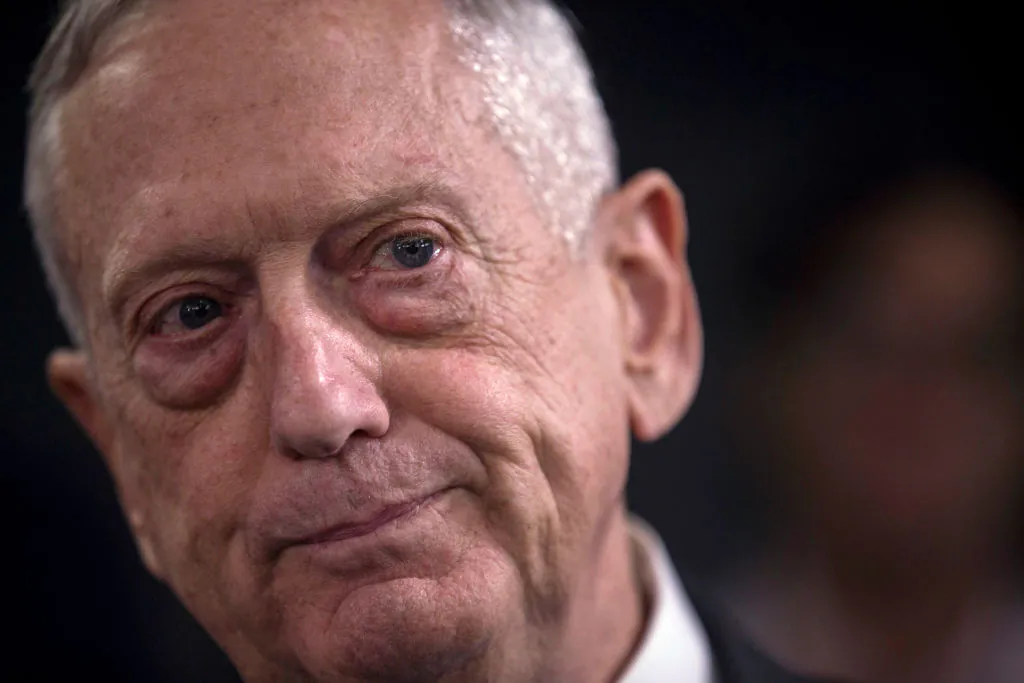 U.S. Secretary of Defense James Mattis speaks to members of the press before a press briefing at the Pentagon in Arlington, Va., on Aug. 28, 2018. (Zach Gibson/Getty Images)