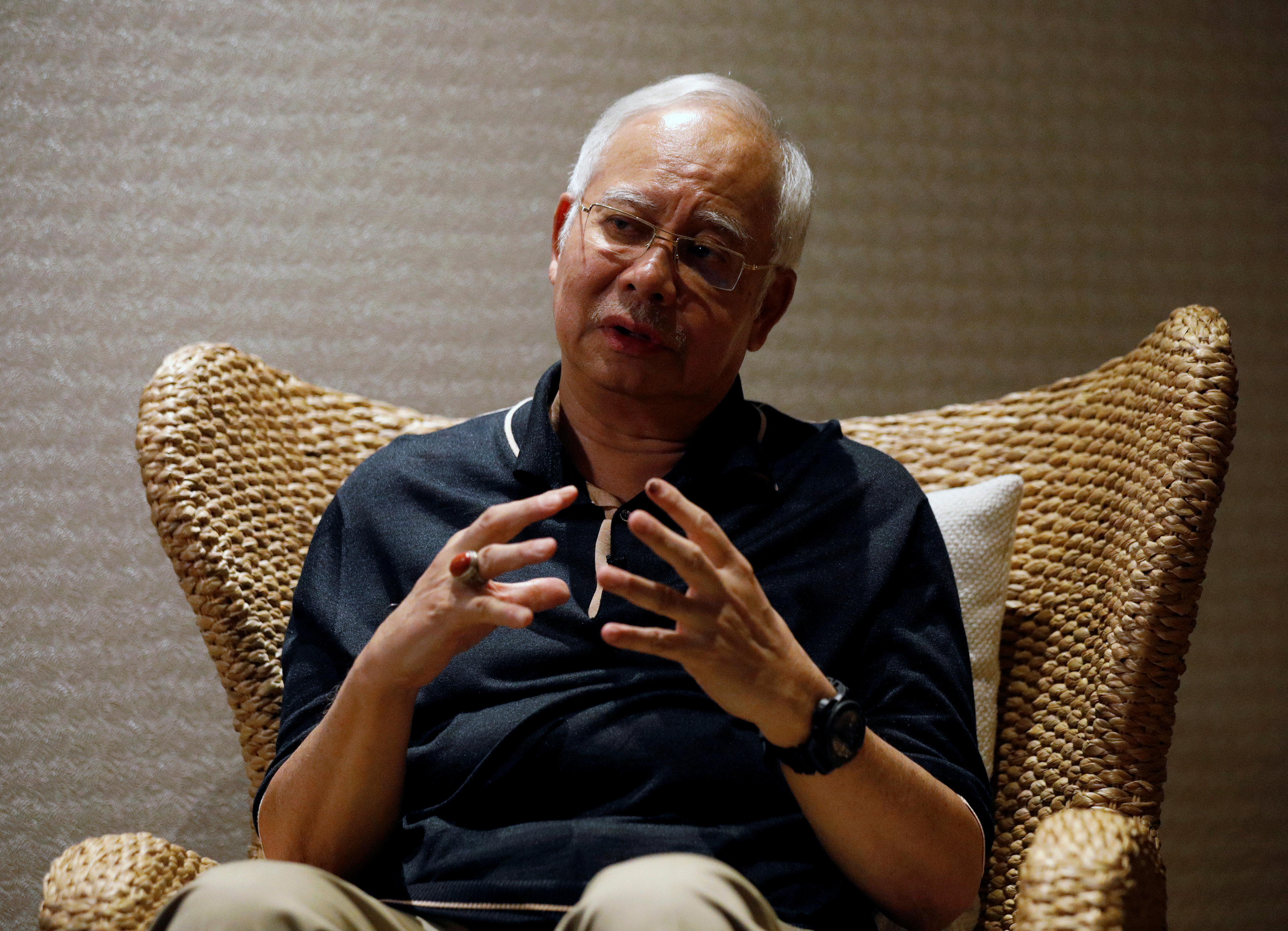 Malaysia's former prime minister Najib Razak speaks