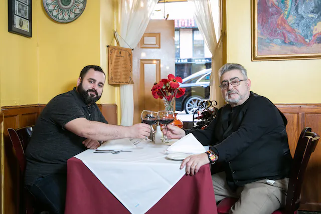 Owner Adolfo Pérez (L) and his son and general manager Adolfo Pérez Alvarez. (Benjamin Chasteen/The Epoch Times)