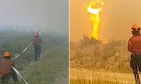 Video: ‘Firenado’ Grabs Firefighters’ Hose