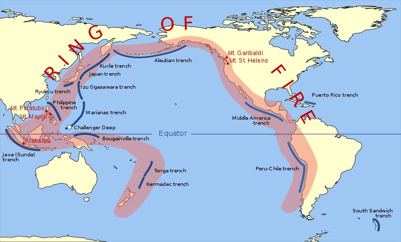 pacific ring of fire earthquake volcano