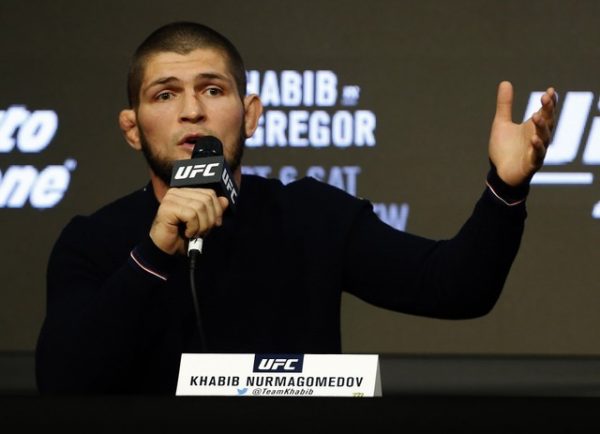 Nurmagomedov speaks at the press conference