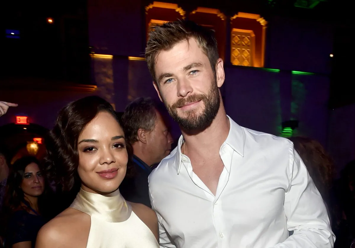 Actors Tessa Thompson (L) and Chris Hemsworth at The World Premiere of Marvel Studios' "Thor: Ragnarok" at the El Capitan Theatre on Oct. 10, 2017, in Hollywood, Calif.  (Alberto E. Rodriguez/Getty Images for Disney)