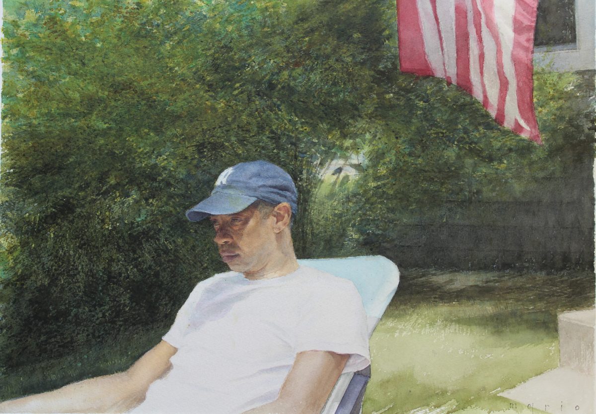 "American Dream," 2018, by Mario A. Robinson. Watercolor on paper, 16 inches by 20 inches. (Courtesy of Mario Robinson)