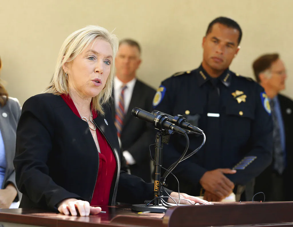 Sacramento County District Attorney Anne Marie Schubert speaks during a news conference on in Sacramento, Calif., on Sept. 21, 2018. (Rich Pedroncelli/AP Photo)