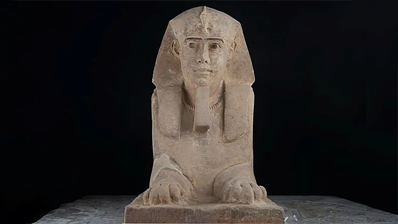 This sandstone statue of  a sphinx was discovered in Kom Ombo Temple in Aswan in upper Egypt—Reuters acquired the photo on Sept.16, 2018. (The Ministry of Antiquities/Handout via Reuters)