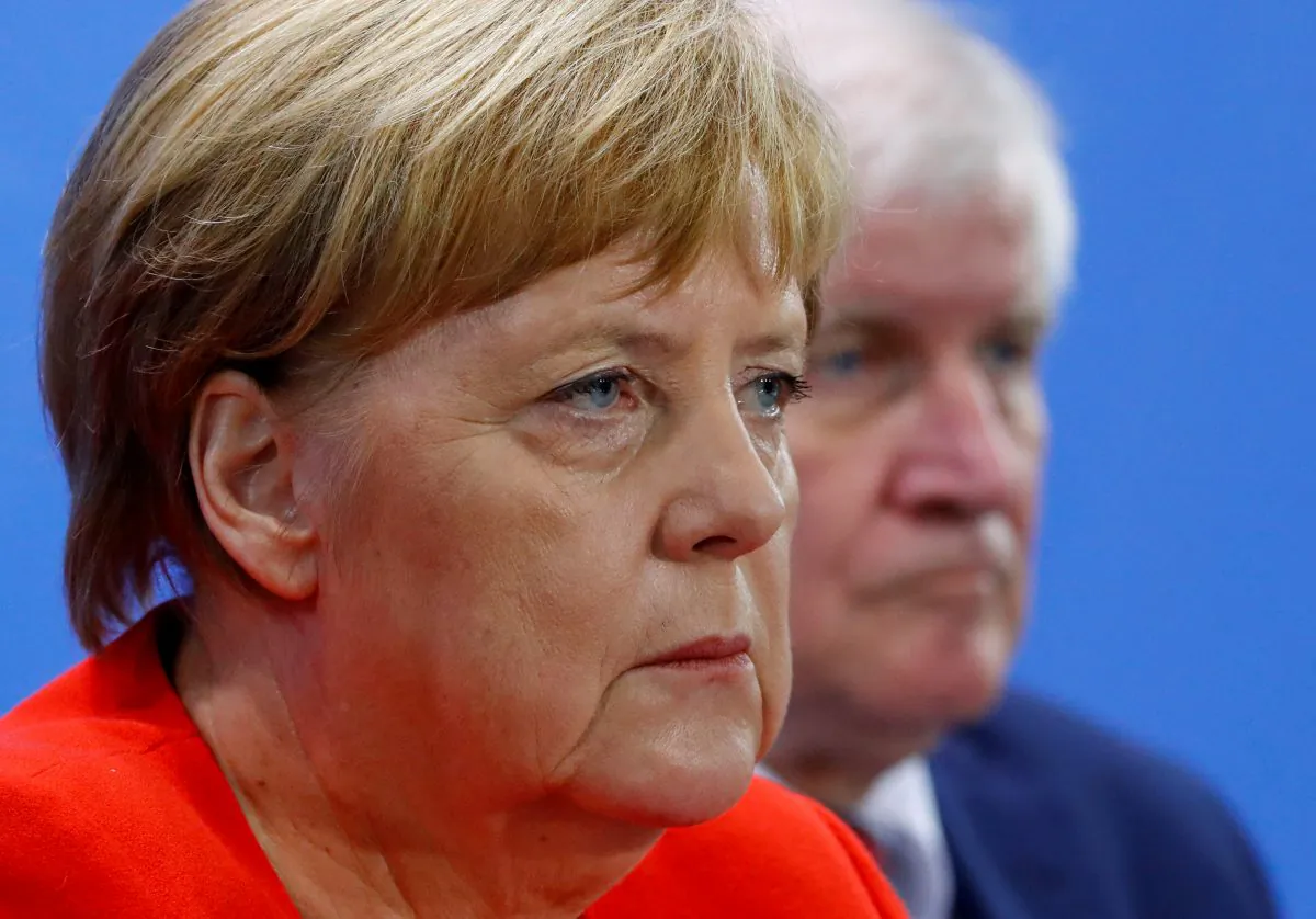 German Chancellor Angela Merkel and Interior Minister Horst Seehofer in Berlin, Germany on Sept. 21, 2018. (Reuters/Fabrizio Bensch/File Photo)