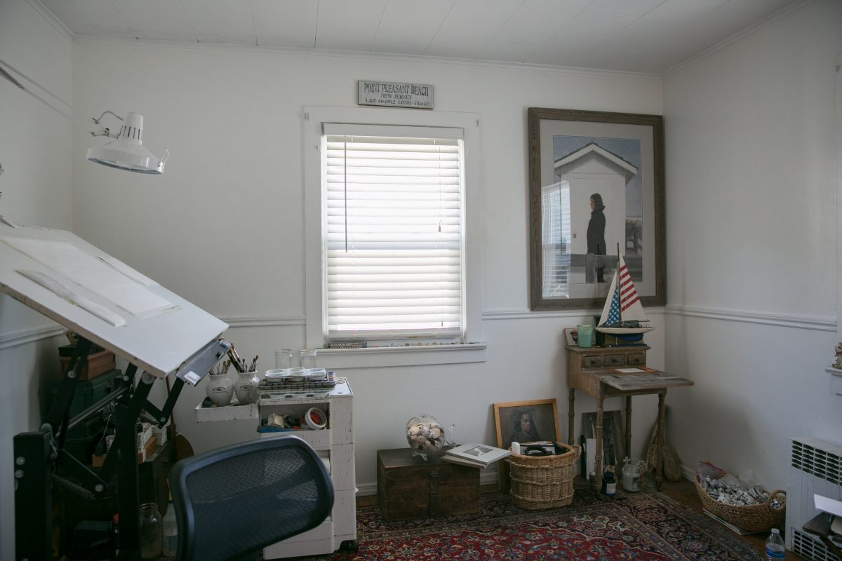 Artist, Mario A. Robinson's studio in his home in Point Pleasant, New Jersey on September 4, 2018. (Milene Fernandez/The Epoch Times)