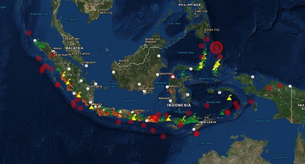 Volcano map Indonesia