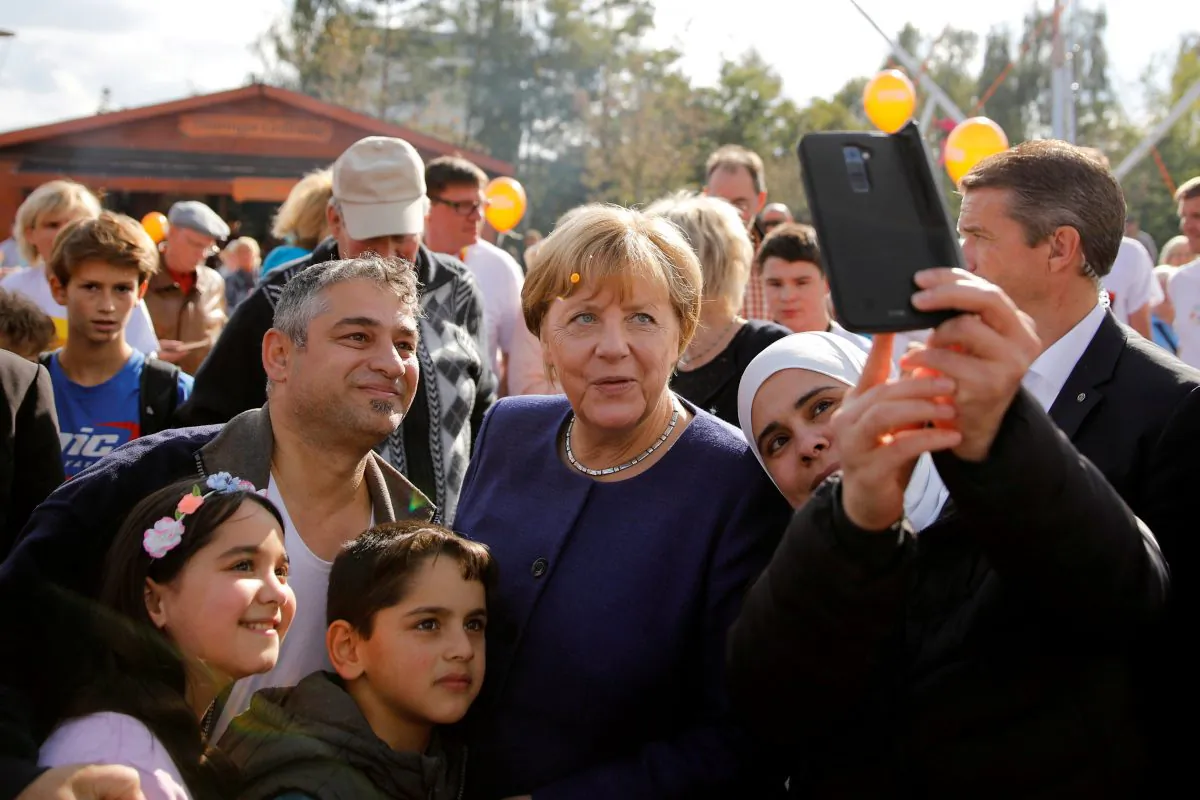 Chancellor Angela Merkel during an election rally in Stralsund, Germany, on Sept. 16, 2017. (Reuters/Axel Schmidt/File Photo)