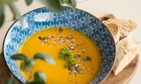 Easy Roasted Butternut Squash, Sweet Potato, and Carrot Soup Recipe