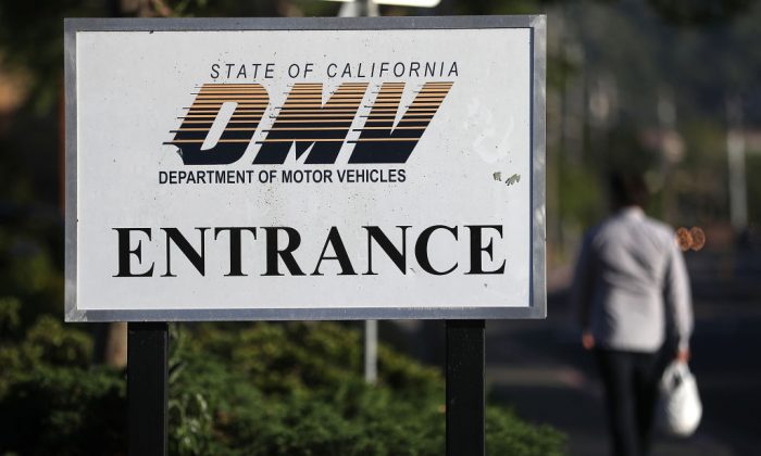 A motion   is posted successful  beforehand   of a California Department of Motor Vehicles (DMV) bureau    successful  Corte Madera, Calif., connected  May 9, 2017. (Justin Sullivan/Getty Images)