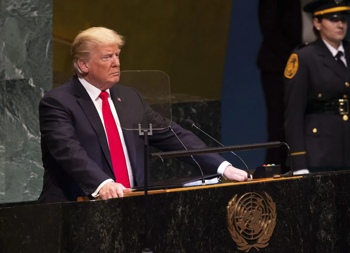 President Donald Trump speaks during the General Debate of the 73rd session of the General Assembly at the United Nations in New York on Sept. 25, 2018. (Bryan R. Smith/AFP/Getty Images)