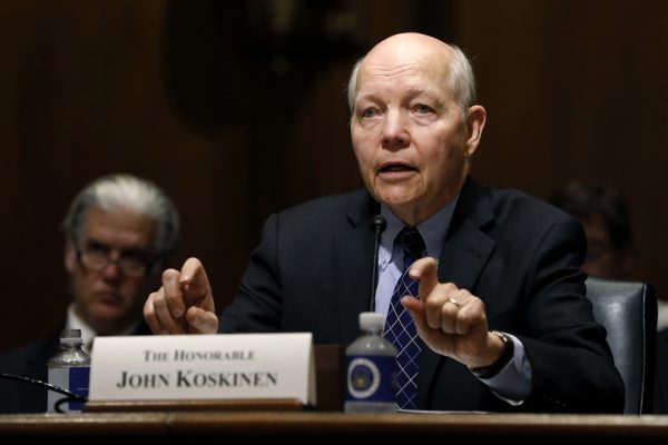 IRS Commissioner John Koskinen testifies before the Senate Finance Committee on Capitol Hill in Washington