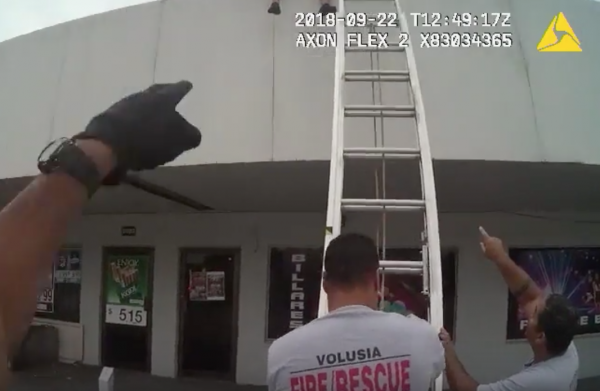 Burglar was stuck on a roof