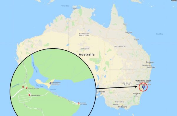 map of Wattamolla beach, Australia