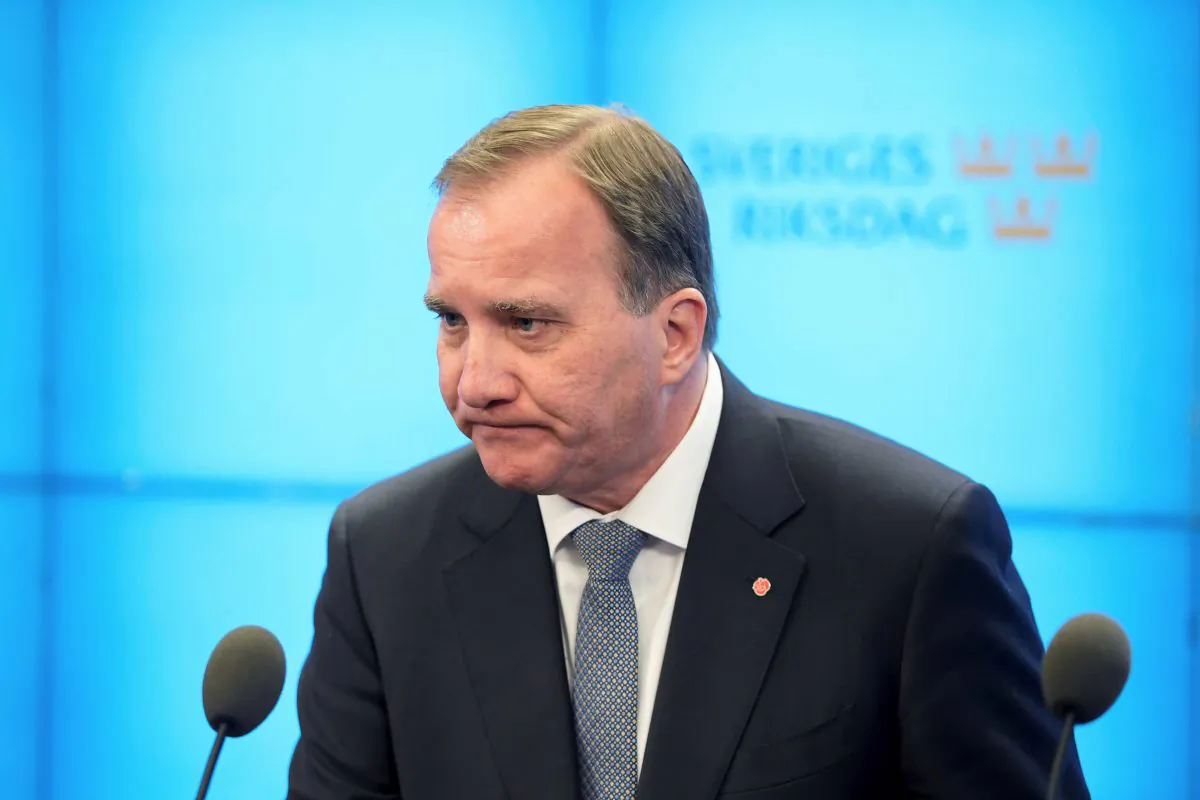 Swedish Prime Minister Stefan Lofven after he was ousted in no-confidence vote in Stockholm, Sweden on Sept. 25, 2018. (TT News Agency/Anders Wiklund via Reuters)